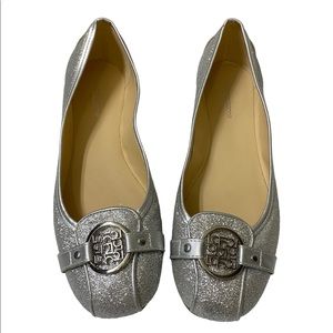 Sliver Sparkle Liz Claiborne Flats Womens size 8